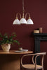 Hadano 3 Light Pendant Natural Brass and White Ceramic perfect for contemporary interiors