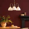 Hadano 3 Light Pendant Natural Brass and White Ceramic life style picture