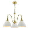 Hadano 3 Light Pendant Natural Brass and White Ceramic picture of the pendant design