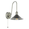 Hadano Wall Light Antique Chrome and Antique Pewter with a ball-and-chain pull cord switch
