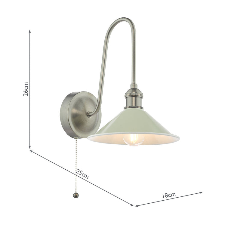 Hadano Wall Light Antique Chrome & Taupe – Home Lighting