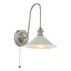 Hadano Wall Light Antique Chrome and Matt Taupe picture with switched on light