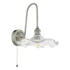 Hadano Wall Light Antique Chrome and Wavy Glass picture on the white background
