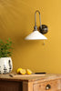 Hadano Wall Light Antique Chrome and White Shallow Ceramic perfect for a bedrooms and hallways
