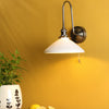Hadano Wall Light Antique Chrome and White Shallow Ceramic life style picture