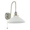 Hadano Wall Light Antique Chrome and White Shallow Ceramic picture on the white background