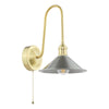 Hadano Wall Light Natural Brass and Antique Chrome picture on the white background