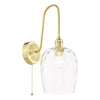 Hadano Wall Light Natural Brass and Dimpled Glass picture on the white background