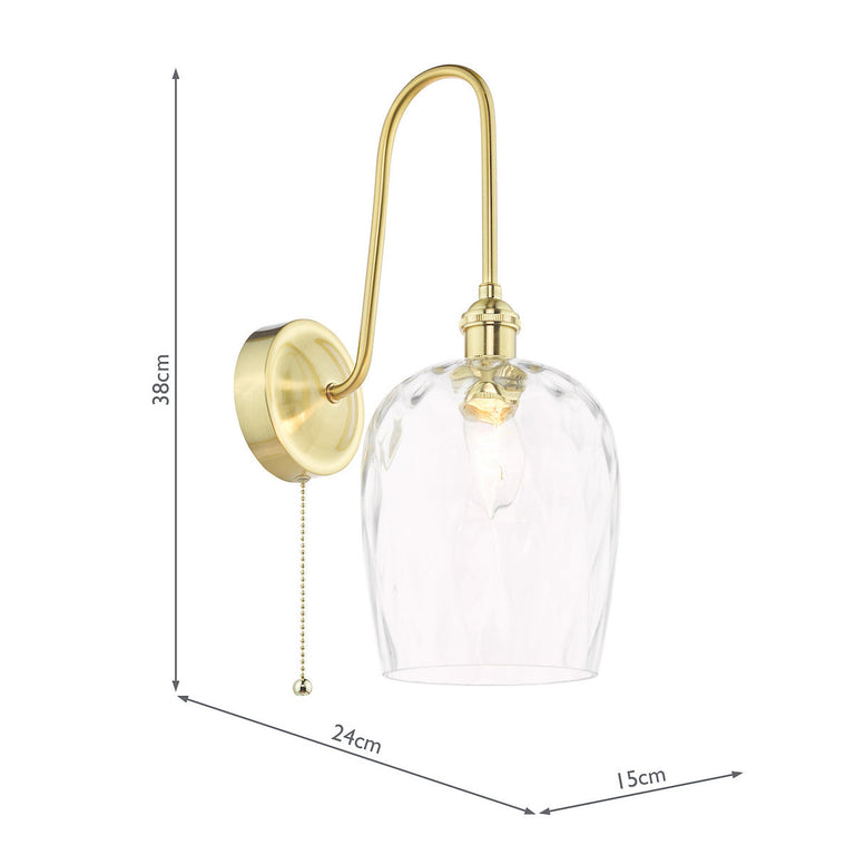 Hadano Wall Light Natural Brass & Dimpled Glass - Collection of Wall Lamps