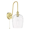 Hadano Wall Light Natural Brass and Dimpled Glass for classic designs