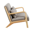 Hadley 2 Seater Sofa Linen Stone side view picture with lumbar cushion