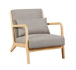 Hadley Accent Chair Linen Stone with a lumbar cushion