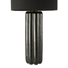 Hebron Ceramic Table Lamp Black close view picture of the black ceramic base