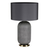 Helicon Table Lamp Grey Ribbed Glass and Antique Brass picture on the white background