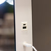 Hollywood Square Mirror XL 90 cm close view USB and type-C charging ports