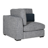 Corner arm sectional for cozy spaces.