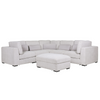 Versatile and Functional: Light Grey Footstool with Storage.