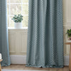 Hutton Jacquard Curtains Blue life style bottom view photo