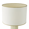 Idella Table Lamp Taupe Ceramic close view picture of the slik drum shade