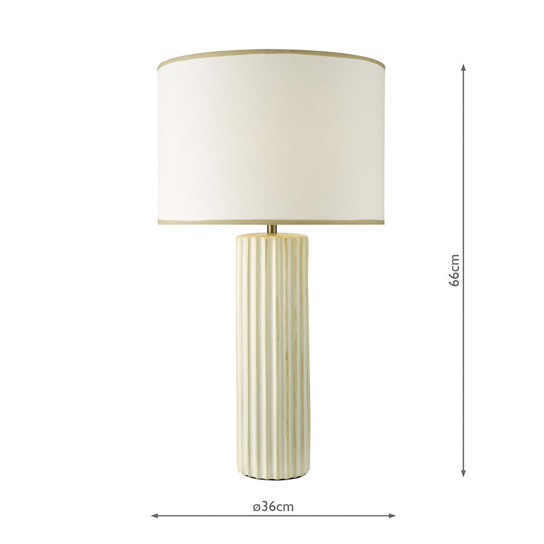 Idella Table Lamp Taupe Ceramic Table Lamp, White Linen Drum Shade, Home Décor Accent Light