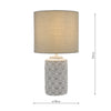 Ilona Ceramic Table Lamp grey picture with measurements