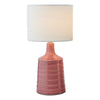 Inci Twin Pack Table Lamp Pink With Shade picture with switching on light