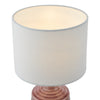 Inci Twin Pack Table Lamp Pink With Shade close view picture of the lamp shade