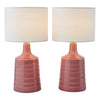 Inci Twin Pack Table Lamp Pink With Shade pair of table lamps