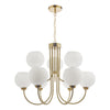 Indra 9 Light Pendant Natural Brass picture on the white background