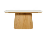 Contemporary wood rectangle dining table Indy 1.6m Sand
