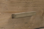 Inola 1 Drawer Bedside Table Cashew close view picture of the metal handle