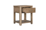 Inola 1 Drawer Bedside Table Cashew picture with opened drawer