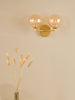 Izzy 2 Light Wall Light Matt Gold With Twisted Amber Glass great for classic and modern interiors