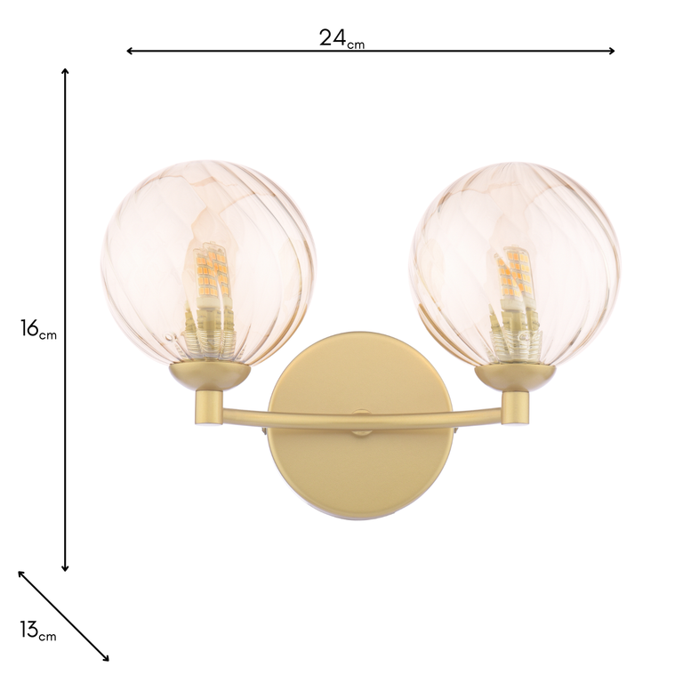 Izzy 2 Light Wall Lamp Gold - Lighting Collection for Walls