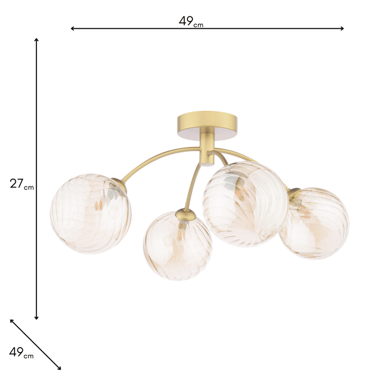 Izzy 4 Light Semi Flush Light Gold  - Lighting for Ceiling
