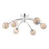 Izzy 6 Light Semi Flush Chrome/Planet Style Glass picture on the white background
