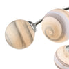 Izzy 6 Light Semi Flush Chrome/Planet Style Glass close view picture of the shades design