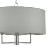 Jamelia 3 Light Pendant Polished Chrome close view picture of the rey drum shade