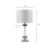 Jane Glass Cylinder Lamp Silver Grey 54cm picture with measurements