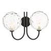 Jared 2 Light Wall Light Black/Clear Dimpled Glass picture of the light design