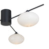 Jasper 3 Light Semi Flush Matt Black close view picture of the opal glass shade