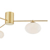 Jasper 3 Light Semi Flush Satin Gold Opal Glass close view picture of the satin gold frame