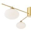 Jasper 3 Light Semi Flush Satin Gold Opal Glass close view picture of the opal glass shades