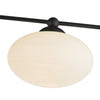 Jasper 5 Light Semi Flush Matt Black Opal Glass close view picture of the opal glass shade