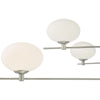 Jasper 6 Light Pendant Satin Nickel close view picture of the opal glass shades