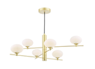 Fine Satin Gold and Opal Swirl Glass in the Jasper Pendant.