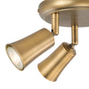 Jedrek 3 Light Semi Flush Spotlight Aged Brass close view picture of the adjustable heads