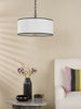Jemima 3 Light Pendant Matt Black & White life style picture