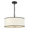 Jemima 3 Light Pendant Matt Black & White picture on the white background