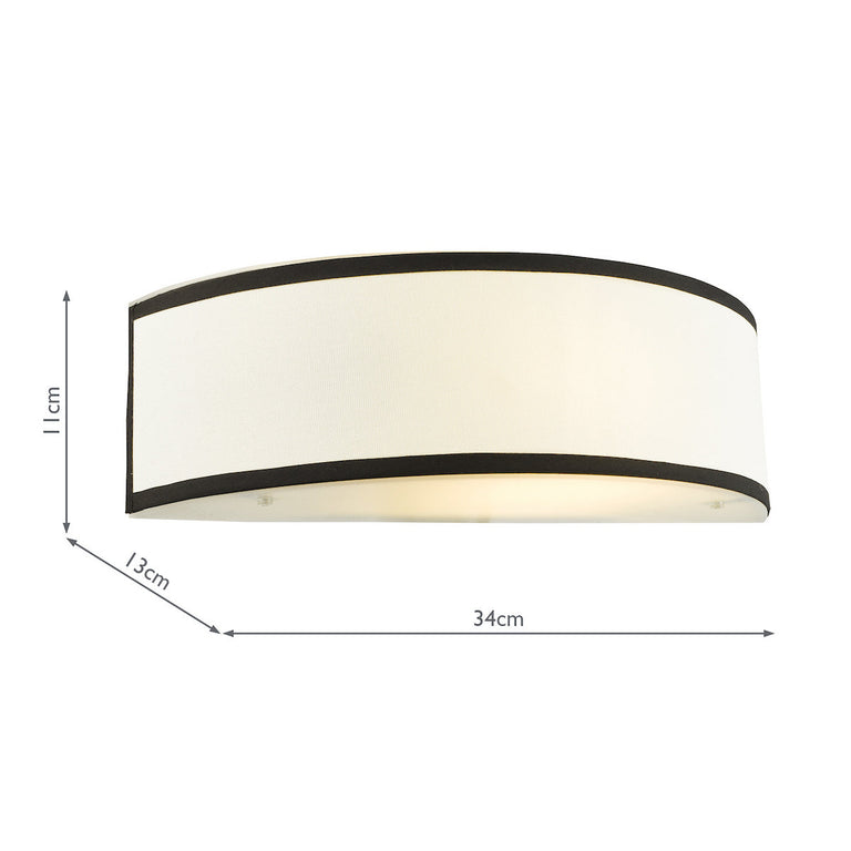 Jemima Wall Light White Linen Shade with Frosted Acrylic Diffusers – Modern White Wall Fitting for Home Décor